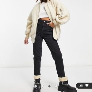 ASOS DESIGN Petite brushed bomber jacket in stone (us 0)